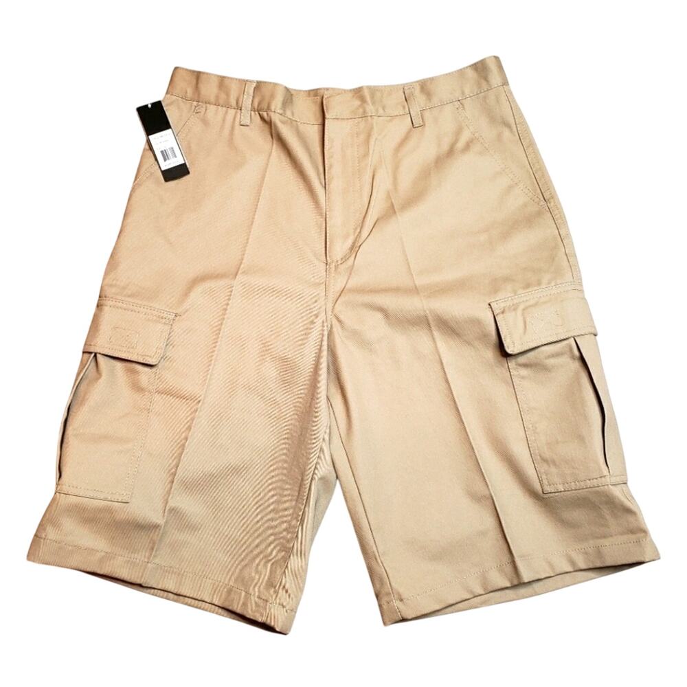 Khaki 6 Pocket Cargo Shorts  Waist 34, 13" Inseam Galaxy by Harvick NEW